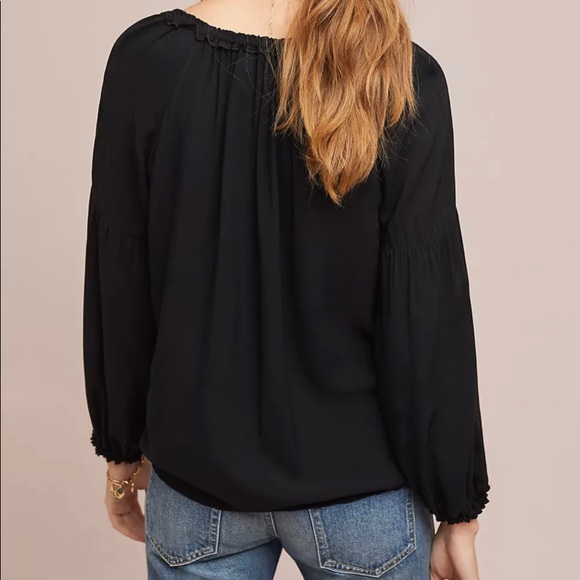 VELVET Long Sleeve Peasant Top Blouse  Burgandy Size Small - Picture 9 of 9